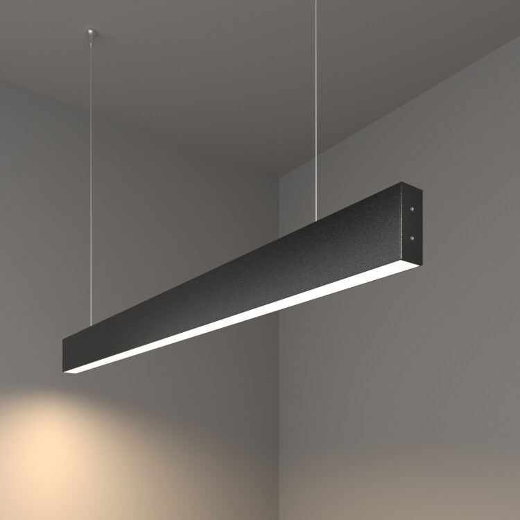 Линейный светодиодный подвесной односторонний светильник 103см 20W 4200K черная шагрень (101-200-30-
