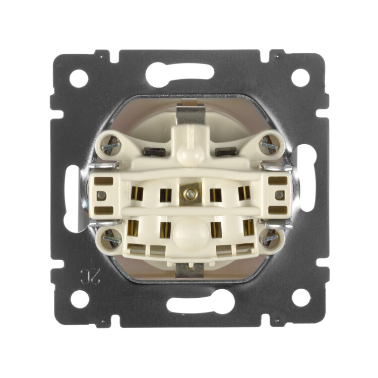Розетка 1-я (мех. с накл.) С/У с з/к (2Р+E) 16А штор., крыш., слон. кость, винт. VALENA