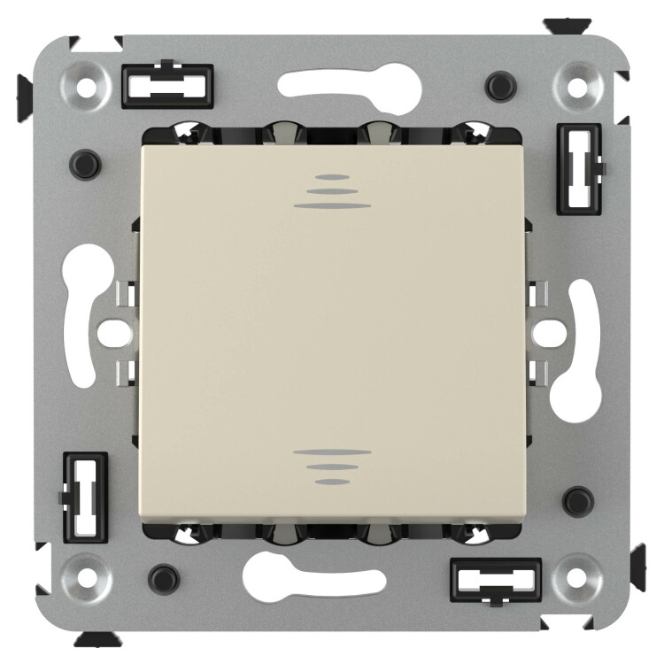 Выключатель С/У 1-кл. 2-мод. 16А (мех. с накл.) Ванильная дымка, винт. Avanti