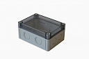 Коробка 150х110х73мм АБС-пластик,светло-серый цвет корпуса,крышка низкая,прозрачная,пустая HEGEL