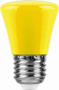 Лампа светодиодная FERON LB-372, C45 (колокольчик), 1W 230V E27 (желтый), рассеиватель матовый желты-